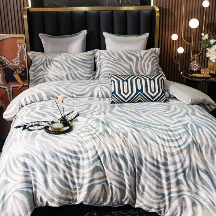 91家纺网 家纺一手货源 找家纺 氧家2025新款水洗天丝轻奢风印花四件套 潮流风尚