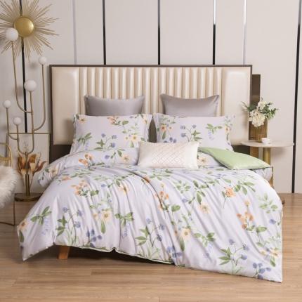 91家纺网 家纺一手货源 找家纺 氧家2025新款水洗天丝轻奢风印花四件套 丛林花影