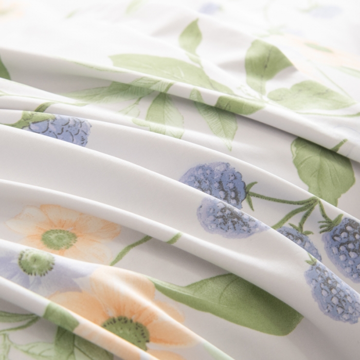 91家纺网 家纺一手货源 找家纺 氧家2025新款水洗天丝轻奢风印花四件套 丛林花影