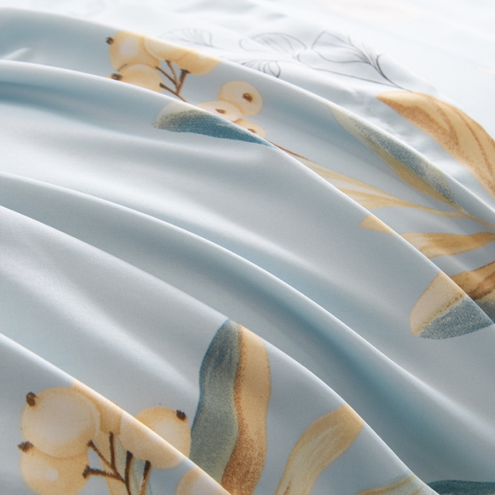 91家纺网 家纺一手货源 找家纺 氧家2025新款水洗天丝轻奢风印花四件套 陌上花开