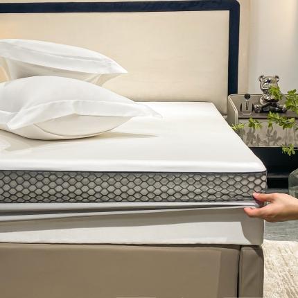 91家纺网 家纺一手货源 找家纺 A类透气50支贡缎高支床笠三件套单件纯棉床罩床垫防滑保护罩 路易斯-郁兰