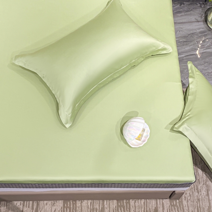 91家纺网 家纺一手货源 找家纺 A类透气50支贡缎高支床笠三件套单件纯棉床罩床垫防滑保护罩 路易斯-艾绿
