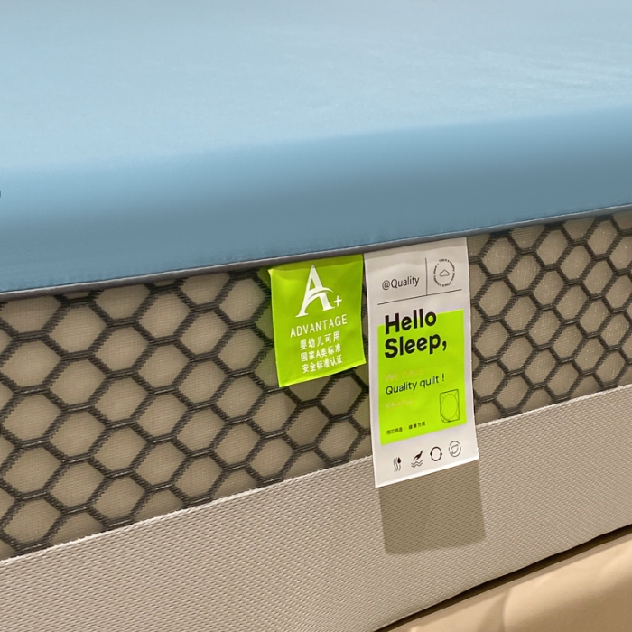 91家纺网 家纺一手货源 找家纺 A类透气50支贡缎高支床笠三件套单件纯棉床罩床垫防滑保护罩 路易斯-雾霾蓝