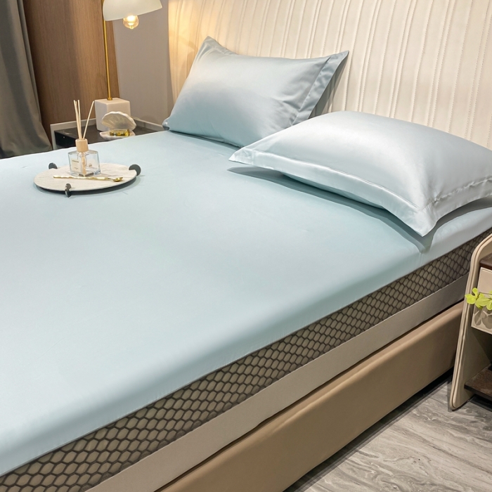 91家纺网 家纺一手货源 找家纺 A类透气50支贡缎高支床笠三件套单件纯棉床罩床垫防滑保护罩 路易斯-郁兰