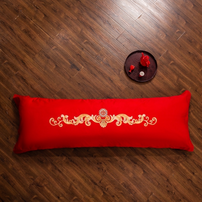 91家纺网 家纺一手货源 找家纺 慕她婚庆四件套大红色大花结婚全棉纯棉刺绣花多件套直播 爱意永恒