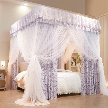 91家纺网 家纺一手货源 找家纺 薇梦 2023新款 小碎花落地蚊帐 微雅-紫