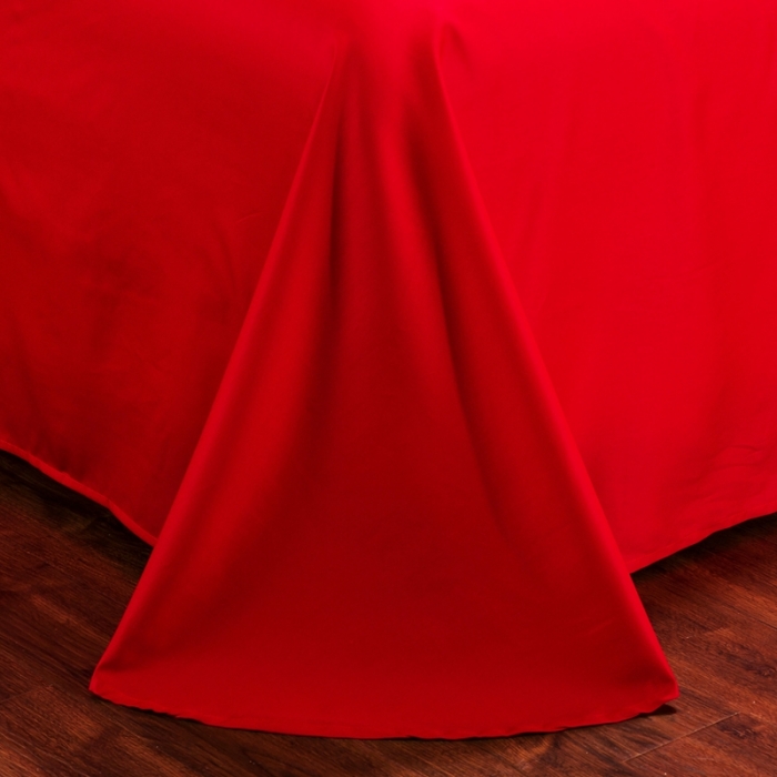 91家纺网 家纺一手货源 找家纺 慕她婚庆四件套大红色结婚加厚磨毛刺绣花多件套直播 米兰风情