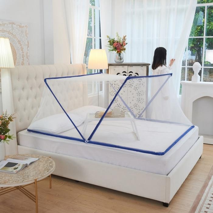 91家纺网 家纺一手货源 找家纺 2024网红折叠蚊帐学生上下铺蚊帐无固定器和固定器款