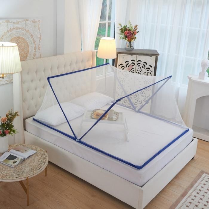 91家纺网 家纺一手货源 找家纺 2024网红折叠蚊帐学生上下铺蚊帐无固定器和固定器款