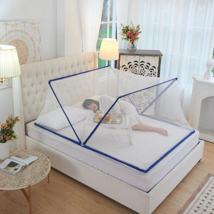 91家纺网 家纺一手货源 找家纺 2024网红折叠蚊帐学生上下铺蚊帐无固定器和固定器款