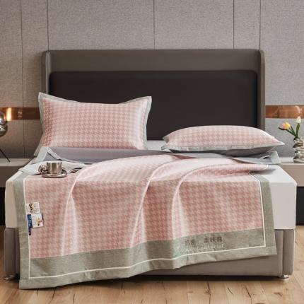 91家纺网 家纺一手货源 找家纺 （总）航途席业  2025年新款提花冰丝凉席三件套千鸟格系列