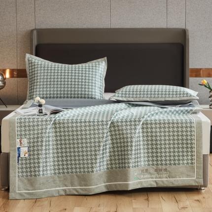 91家纺网 家纺一手货源 找家纺 （总）航途席业  2025年新款提花冰丝凉席三件套千鸟格系列