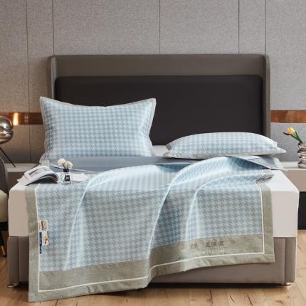 91家纺网 家纺一手货源 找家纺 （总）航途席业  2025年新款提花冰丝凉席三件套千鸟格系列