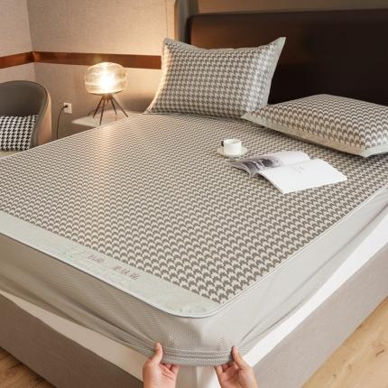 91家纺网 家纺一手货源 找家纺 （总）航途席业  2025年新款提花冰丝凉席三件套千鸟格系列