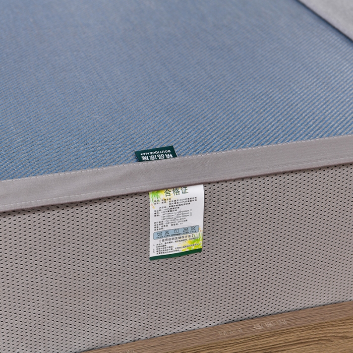 91家纺网 家纺一手货源 找家纺 简一2024新款荷塘月色系列冰藤凉席床笠款 荷塘月色-冰藤海蓝