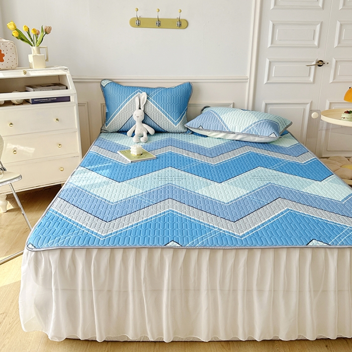 91家纺网 家纺一手货源 找家纺 纽缦 2023新款乳胶床裙三件套 西塞尔-兰