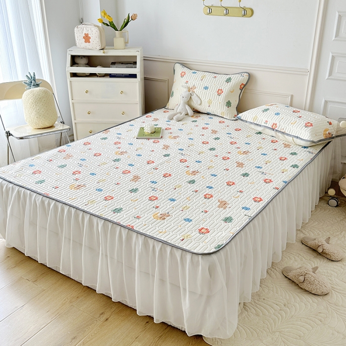 91家纺网 家纺一手货源 找家纺 纽缦 2023新款乳胶床裙三件套 童话镇