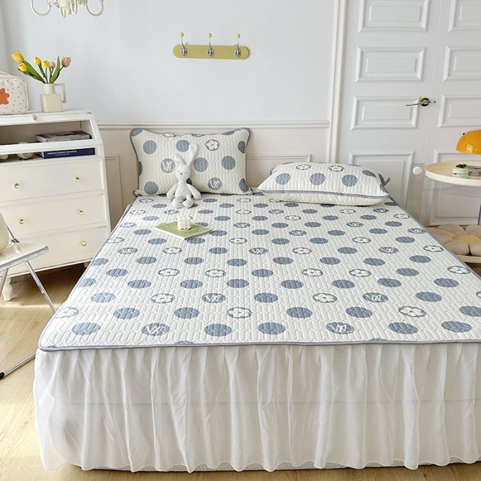 91家纺网 家纺一手货源 找家纺 纽缦 2023新款乳胶床裙三件套 时光