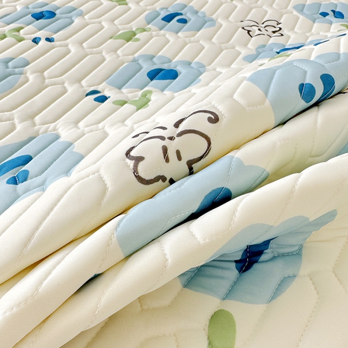 91家纺网 家纺一手货源 找家纺 纽缦 2023新款乳胶床裙三件套 蝶恋-兰