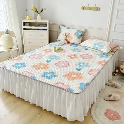 纽缦 2023新款乳胶床裙三件套 春暖花语