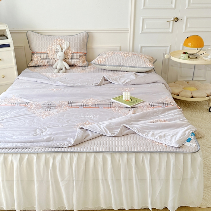 91家纺网 家纺一手货源 找家纺 纽缦 2023新款乳胶床裙三件套 巴利生活