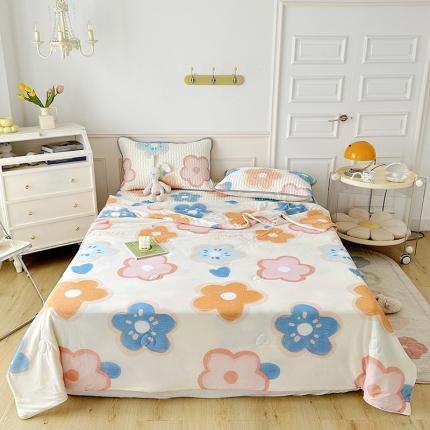 91家纺网 家纺一手货源 找家纺 纽缦 2023新款乳胶床裙四件套 春暖花语