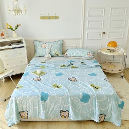 91家纺网 家纺一手货源 找家纺 纽缦 2023新款乳胶床裙四件套 蝴蝶熊