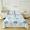 91家纺网 家纺一手货源 找家纺 纽缦 2023新款乳胶床裙四件套 花季-白蓝
