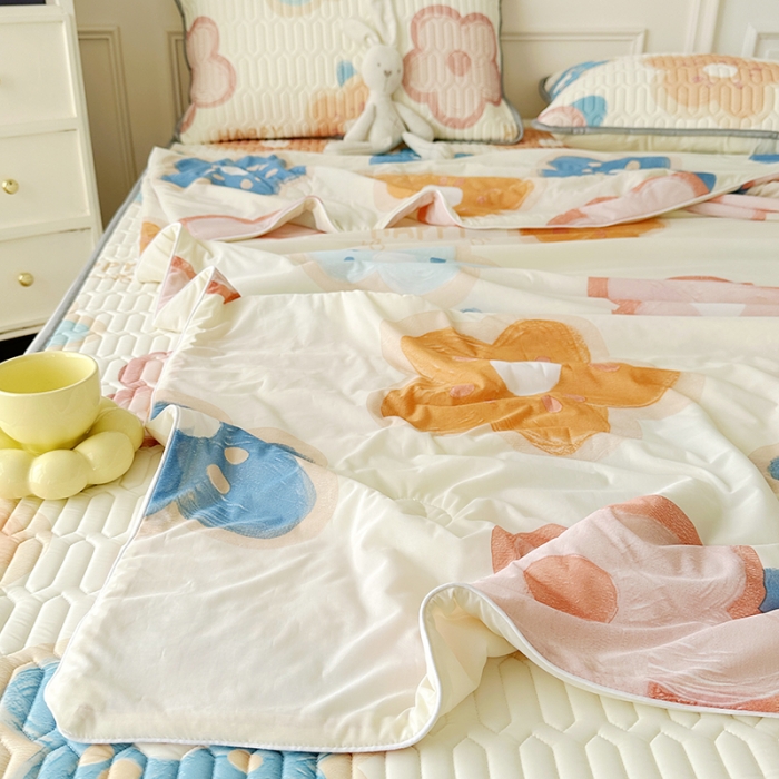 91家纺网 家纺一手货源 找家纺 纽缦 2023新款乳胶床裙四件套 春暖花语