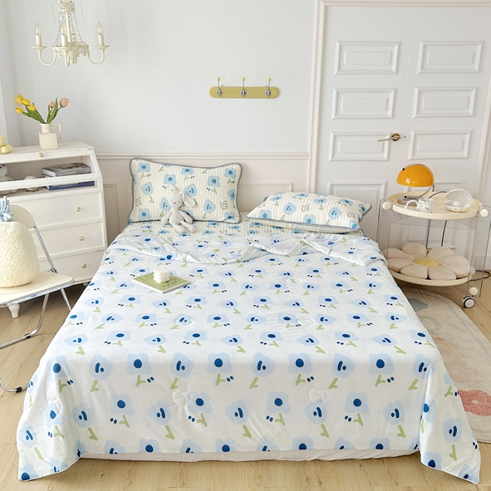 91家纺网 家纺一手货源 找家纺 纽缦 2023新款乳胶床裙四件套 蝶恋-兰