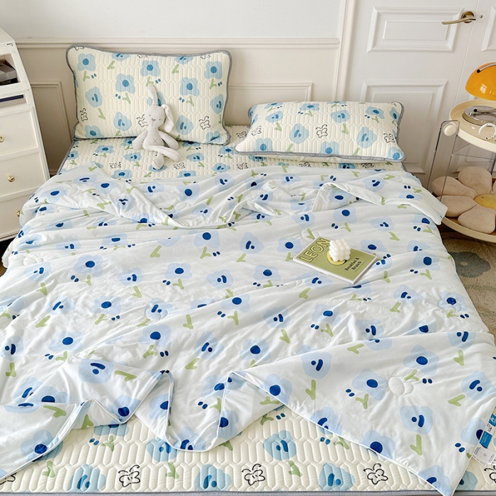 91家纺网 家纺一手货源 找家纺 纽缦 2023新款乳胶床裙四件套 蝶恋-兰