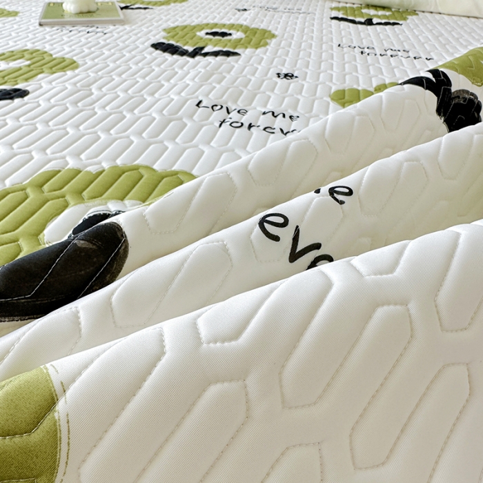 91家纺网 家纺一手货源 找家纺 纽缦 2023新款乳胶床裙四件套 花语-绿