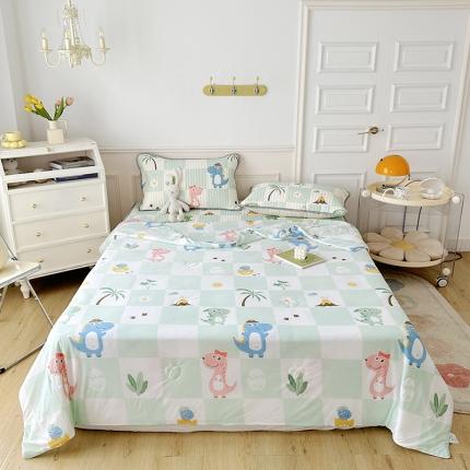 纽缦 2023新款乳胶床裙四件套 恐龙假期