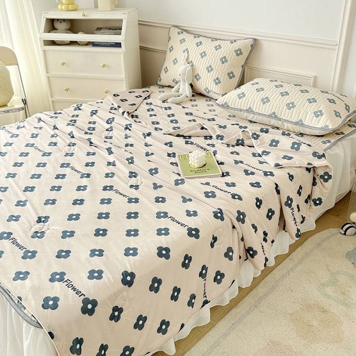 91家纺网 家纺一手货源 找家纺 纽缦 2023新款乳胶床裙四件套 灵动-卡其