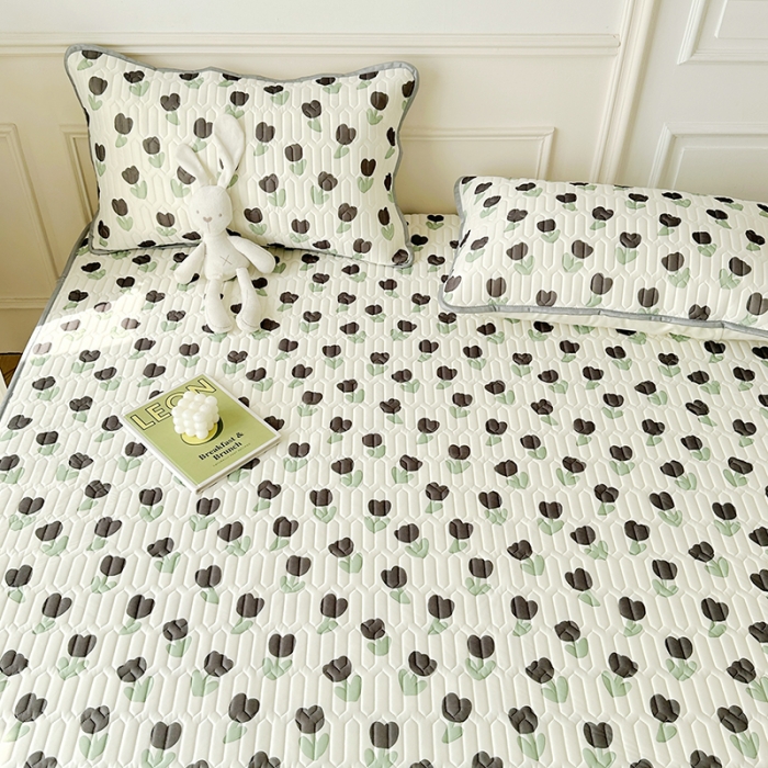 91家纺网 家纺一手货源 找家纺 纽缦 2023新款乳胶床裙四件套 浅夏-白