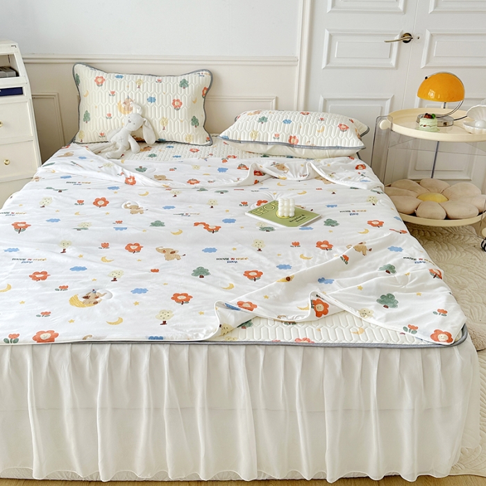 91家纺网 家纺一手货源 找家纺 纽缦 2023新款乳胶床裙四件套 童话镇