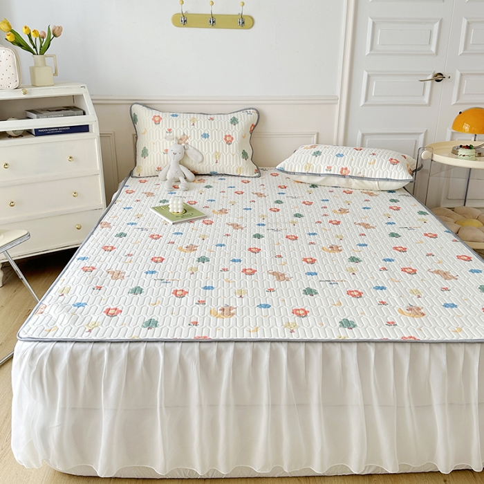 91家纺网 家纺一手货源 找家纺 纽缦 2023新款乳胶床裙四件套 童话镇