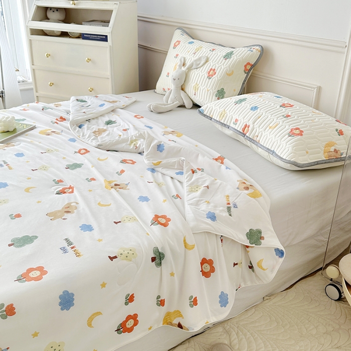 91家纺网 家纺一手货源 找家纺 纽缦 2023新款乳胶床裙四件套 童话镇