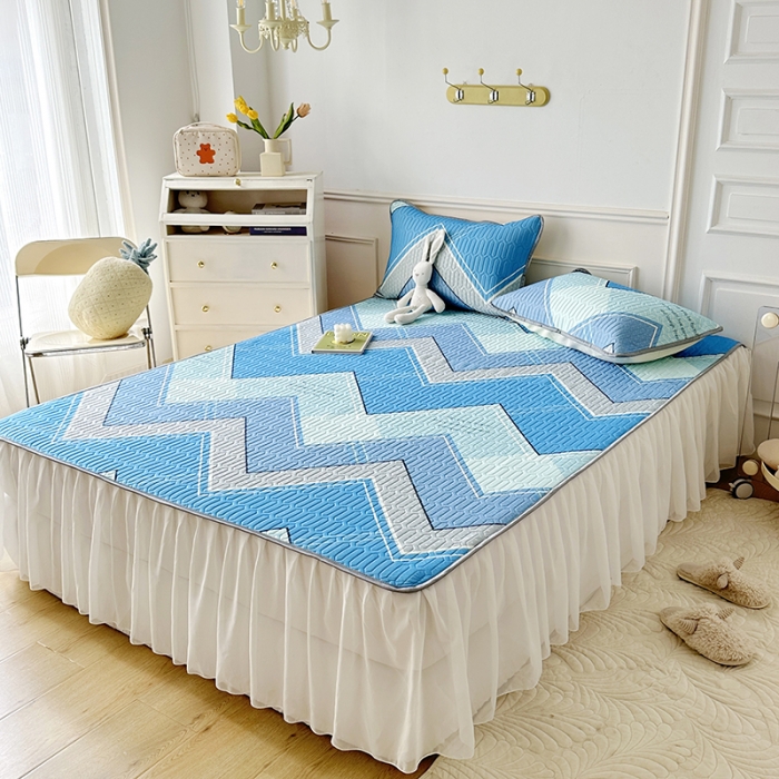 91家纺网 家纺一手货源 找家纺 纽缦 2023新款乳胶床裙四件套 西塞尔-兰