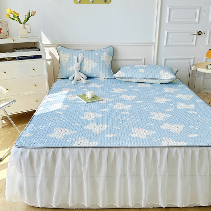 91家纺网 家纺一手货源 找家纺 纽缦 2023新款乳胶床裙四件套 小飞象