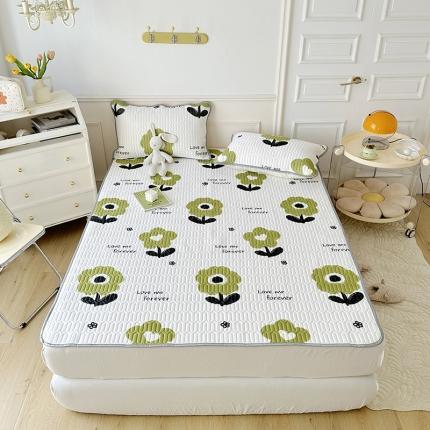 91家纺网 家纺一手货源 找家纺 纽缦 2023新款乳胶床单四件套 花语-绿