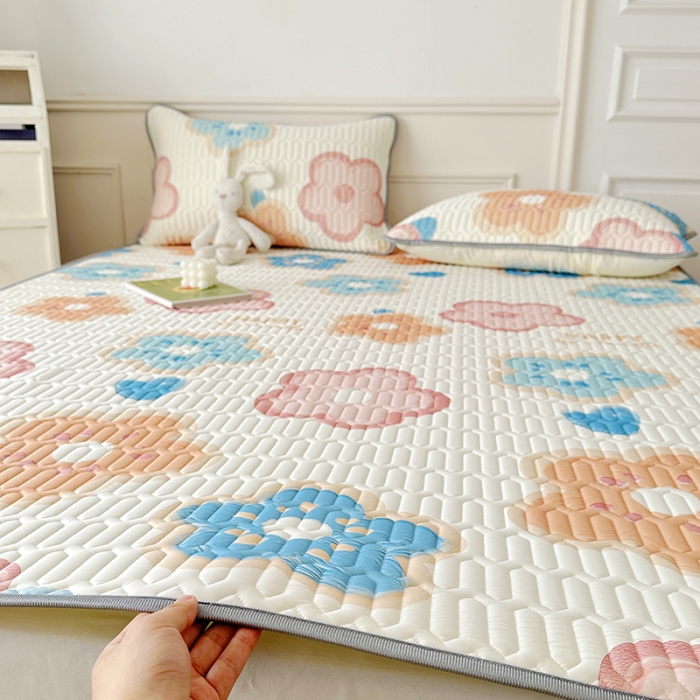 91家纺网 家纺一手货源 找家纺 纽缦 2023新款乳胶床单四件套 春暖花语