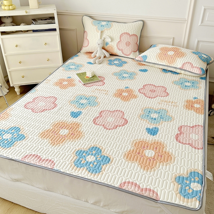 91家纺网 家纺一手货源 找家纺 纽缦 2023新款乳胶床单四件套 春暖花语