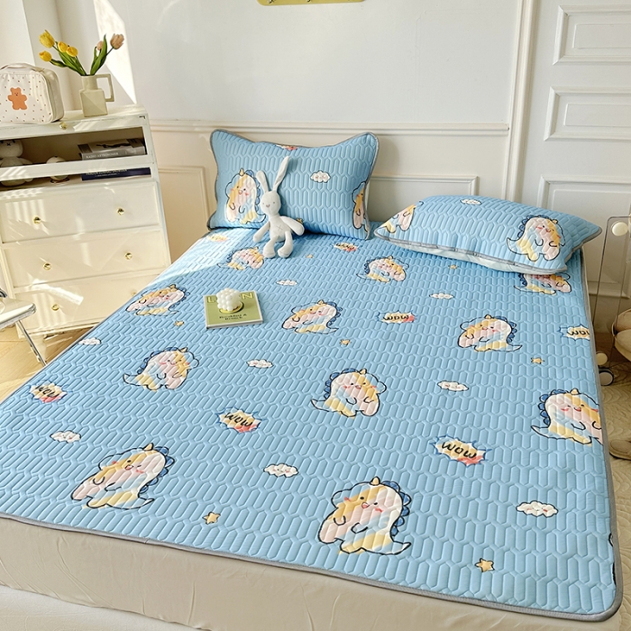 91家纺网 家纺一手货源 找家纺 纽缦 2023新款乳胶床单四件套 欢乐奶龙