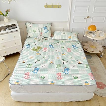 纽缦 2023新款乳胶床单四件套 恐龙假期