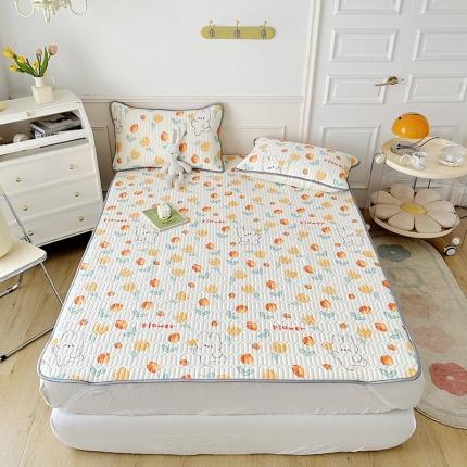 纽缦 2023新款乳胶床单四件套 兔精灵-奶白