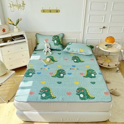 纽缦 2023新款乳胶床单四件套 小恐龙-绿