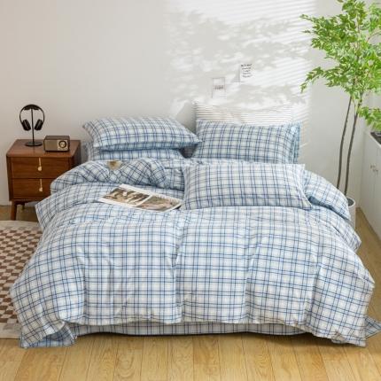 91家纺网 家纺一手货源 找家纺 （总）柠萌家居 2023年新款无印风格A类全棉色织水洗棉四件套