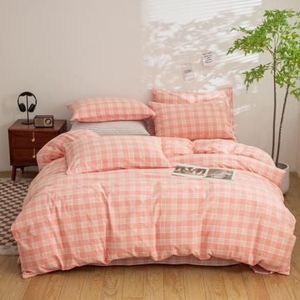 91家纺网 家纺一手货源 找家纺 （总）柠萌家居 2023年新款无印风格A类全棉色织水洗棉四件套