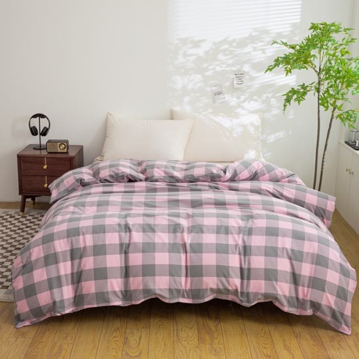 91家纺网 家纺一手货源 找家纺 （总）柠萌家居 2023年新款无印风格A类全棉色织水洗棉四件套